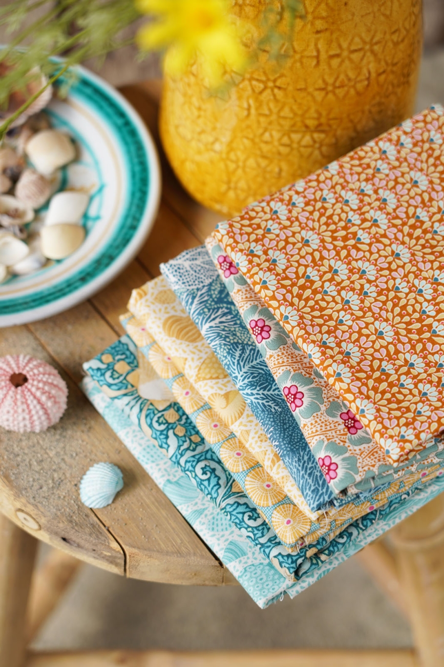 Tilda Patchwork Stoff Baumwolle - Cotton Beach - Limpet Shell Teal
